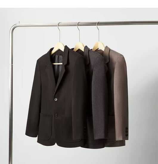 Blazer de Lana Suelta Gris Oscuro para Hombre - Elegancia Casual Profesional - Image 20