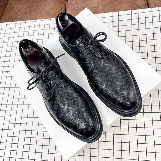 Zapatos de Cuero Negro Estilo Coreano para Traje Formal Ejecutivo - Image 5