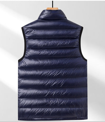 Chaleco Acolchado de Plumas de Ganso para Hombre - Cuello Alto Térmico - Image 10
