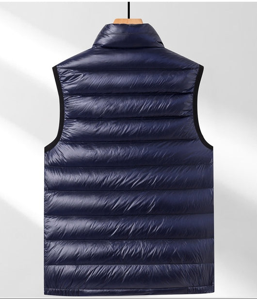 Chaleco Acolchado de Plumas de Ganso para Hombre - Cuello Alto Térmico - Image 10