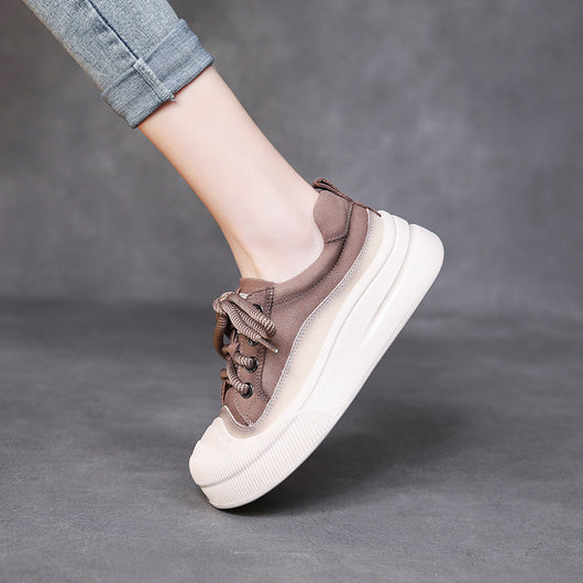 Zapatos Casuales de Cuero Vacuno Full Grain para Mujer con Cordones - Image 4