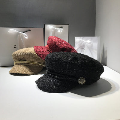 Gorro de Seda Brillante Azul Marino para Mujer - Image 8