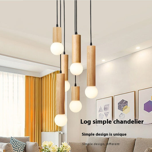 Lámpara Colgante de Madera para Restaurante - Diseño Moderno Minimalista - Image 2