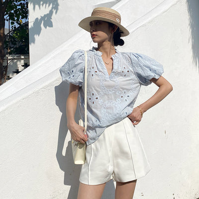 Blusa Francesa Elegante para Mujer - Estilo Festivo - Image 3
