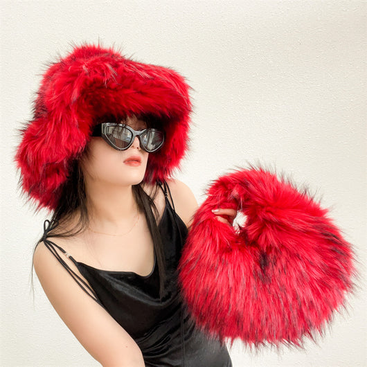 Gorro Punk de Piel de Mapache Grueso - Abrigo Ecológico para Otoño e Invierno - Image 29