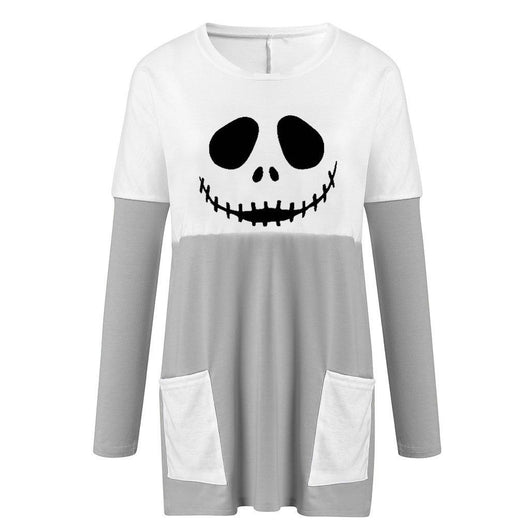 Blusa Larga Estampada para Halloween con Fantasma y Calabaza - Image 9