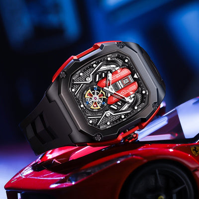 Reloj Tonneau de Lujo Hueco 3D con Luminiscencia y Resistencia al Agua - Image 3