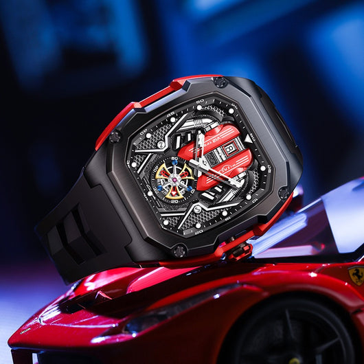 Reloj Tonneau de Lujo Hueco 3D con Luminiscencia y Resistencia al Agua - Image 3