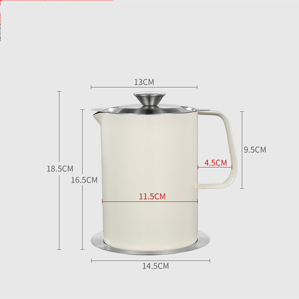 Recipiente Filtrador de Aceite Acero Inoxidable Gran Capacidad con Tapa