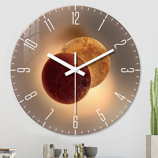 Reloj de Pared de Cristal Templado Silencioso para Sala