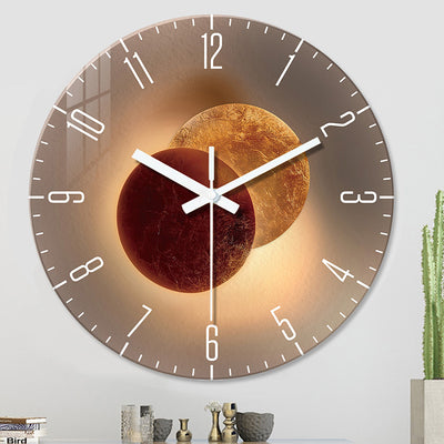 Reloj de Pared de Cristal Templado Silencioso para Sala
