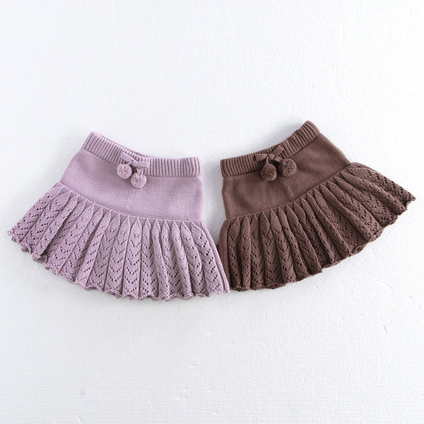 Falda Pantalón Plisada Retro Hueca para Niñas