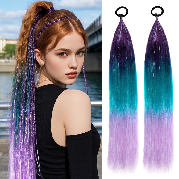 Peluca Coleta Estilo Boxeador Europeo Americano con Trenza Láser Silk