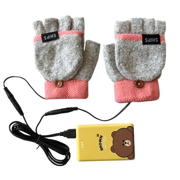 Guantes Calefactables USB Medio Dedo - Calor Instantáneo Interior y Exterior