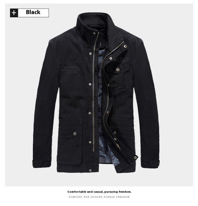 Chaqueta de Algodón Lavado Suelta para Hombre - Image 9