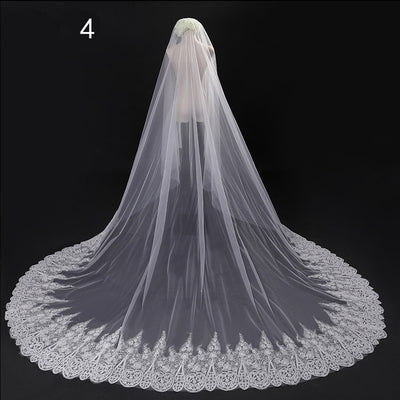 Velo Nupcial Largo con Cola Maestra para Novia - Image 27