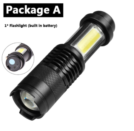 Linterna LED Portátil SK68-COB con Zoom y Enfoque Ajustable - Image 5