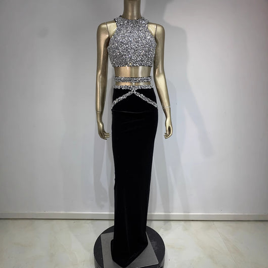 Vestido de Noche Brillante con Cristales Rhinestone para Mujer - Image 2