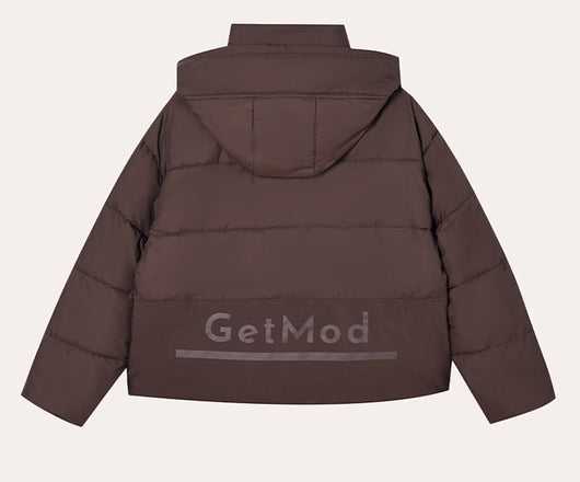 Chaqueta Acolchada de Algodón con Letras Bordadas y Costuras - Image 7