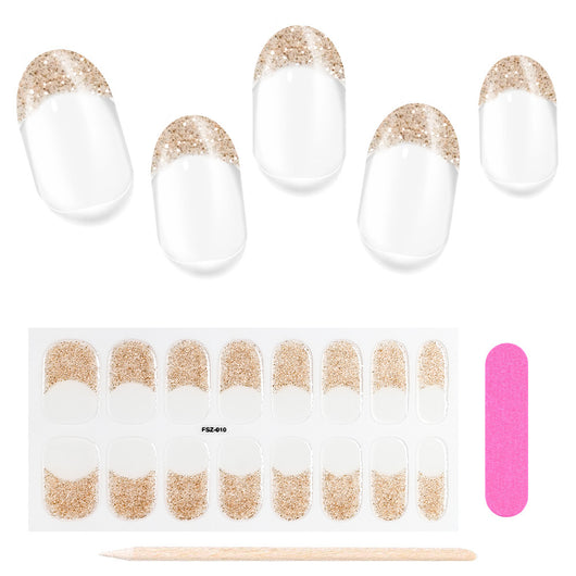 Stickers de Uñas Gel UV French Glitter Impermeables y Duraderos - Image 3