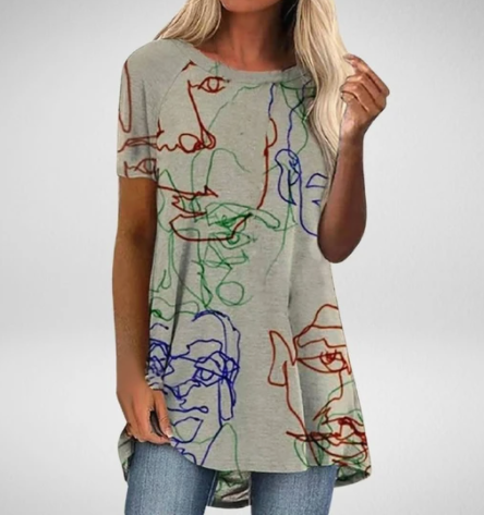 Playera Estampado Graffiti para Mujer - Cuello Redondo Manga Corta - Image 7