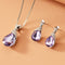 Collar y Aretes de Novia Pavo Real con Gemas Brillantes