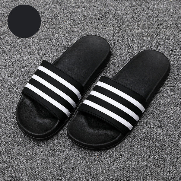 Pantuflas de Baño Antideslizantes con Rayas Suaves - Cómodas para Casa