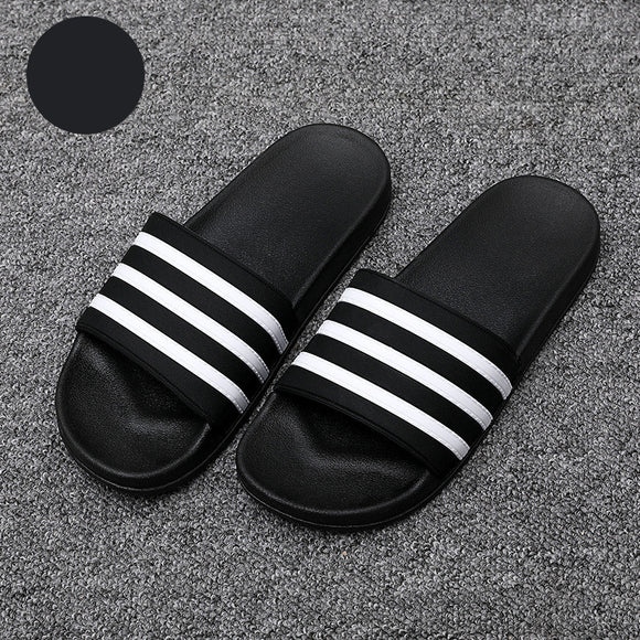 Pantuflas de Baño Antideslizantes con Rayas Suaves - Cómodas para Casa