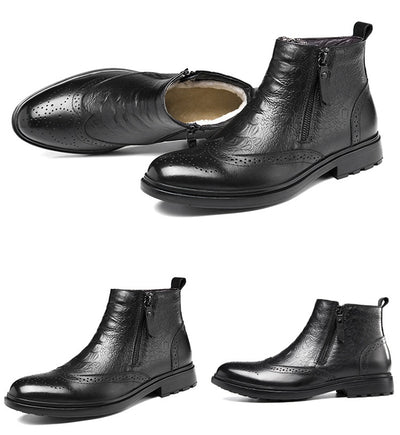 Botas Altas de Cuero con Aumento de Altura - Estilo Brogue Trendy Talla 46 - Image 10