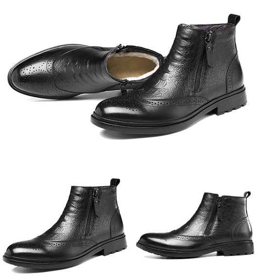 Botas Altas de Cuero con Aumento de Altura - Estilo Brogue Trendy Talla 46 - Image 10