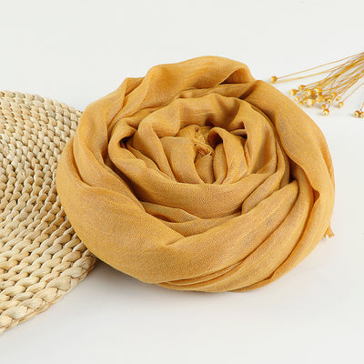 Pañuelo Artístico de Algodón y Lino en Colores Puros para Mujer - Image 28