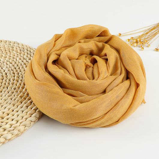 Pañuelo Artístico de Algodón y Lino en Colores Puros para Mujer - Image 28