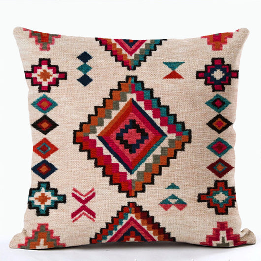 Funda de Almohada Bohemia con Estampado Étnico - Image 25