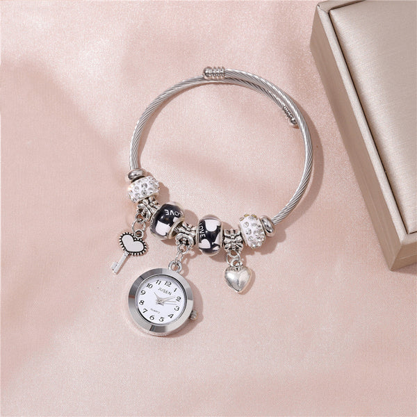Reloj Pulsera Mujer con Colgante Corazón y Llave - Cuarzo