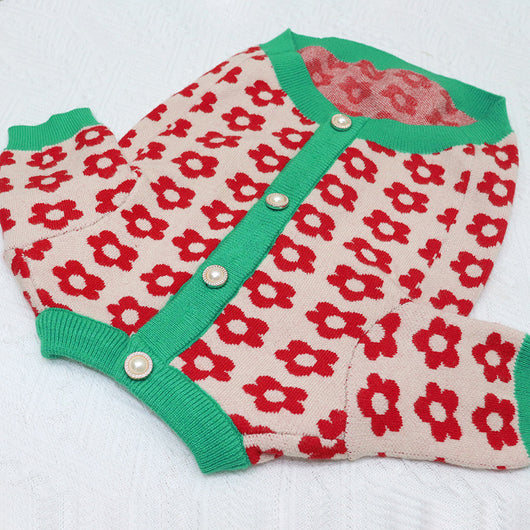 Cardigan de Flores Pequeñas con Botones - Image 9