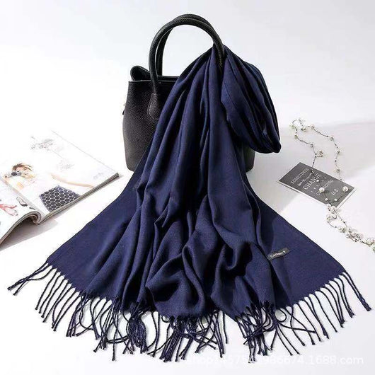 Bufanda de Imitación Cashmere para Mujer - Chal Versátil Cálido con Flecos - Image 8