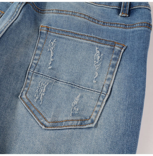 Parche de Mezclilla Desgastado Estilo Trendy para Hombre - Image 13