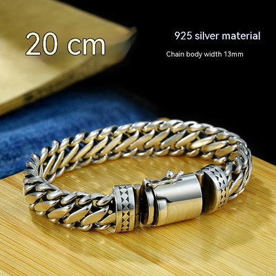 Pulsera de Plata S925 Tipo Grueso Semicircular para Hombre - Image 7