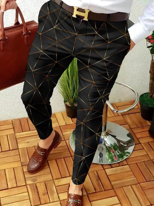 Pantalones Casuales con Contraste Abstracto y Micro-elasticidad - Image 21