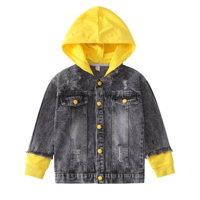 Chaqueta Denim con Capucha para Niño - Primavera Otoño - Image 4