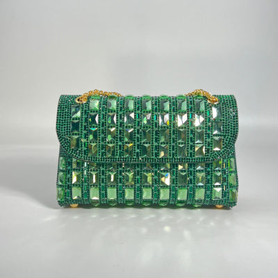 Clutch de Cristal Brillante con Cadena de Strass - Image 12