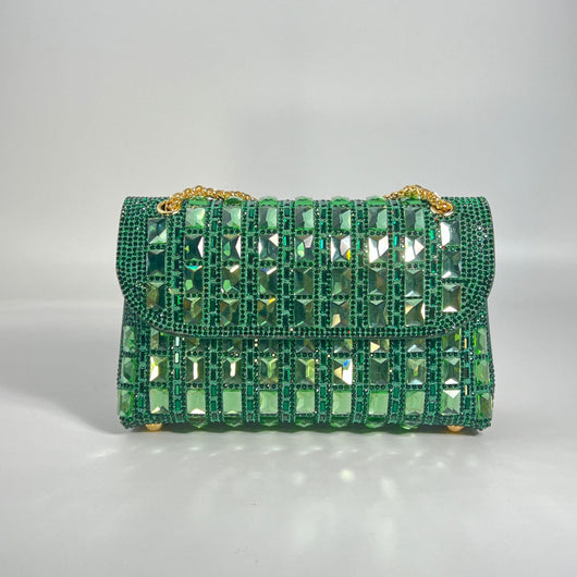 Clutch de Cristal Brillante con Cadena de Strass - Image 12