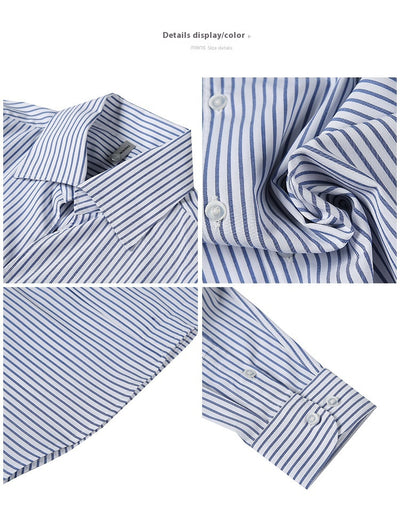 Camisa de Vestir Hombre Talla Grande a Rayas sin Planchado - Image 21