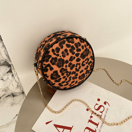 Bolso Bandolera Redondo de Cuero para Mujer - Cartera Messenger Circular - Image 9