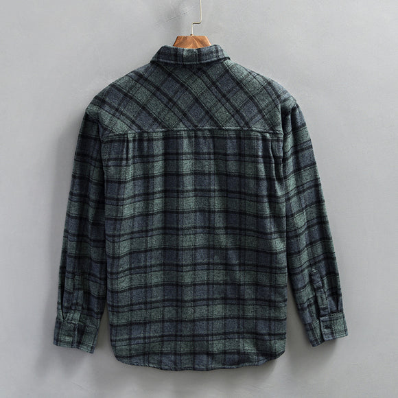 Camisa Casual de Cuadros Retro para Hombre