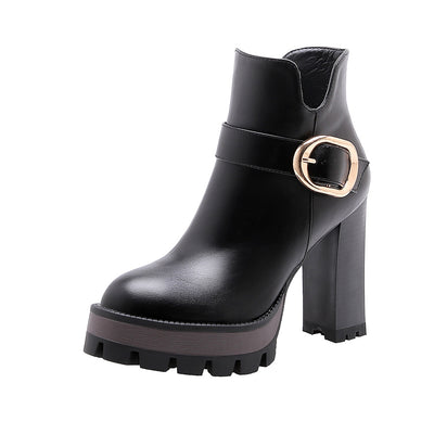Botas Cortas Impermeables con Plataforma y Tacón Alto para Mujer - Image 3