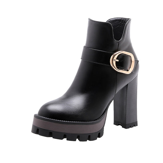 Botas Cortas Impermeables con Plataforma y Tacón Alto para Mujer - Image 3