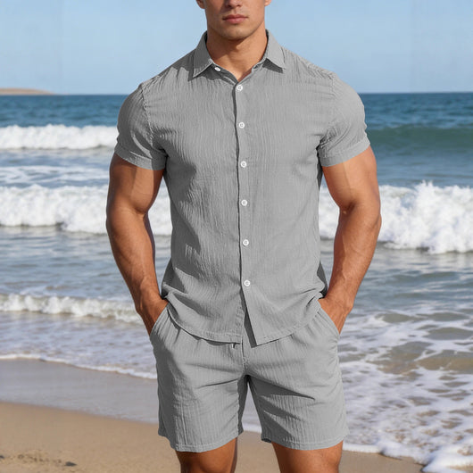 Conjunto Casual de Camisa y Shorts para Hombre - Image 4