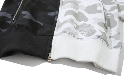 Sudadera de Polar con Estampado Calavera Camuflaje Blanco y Negro - Image 14