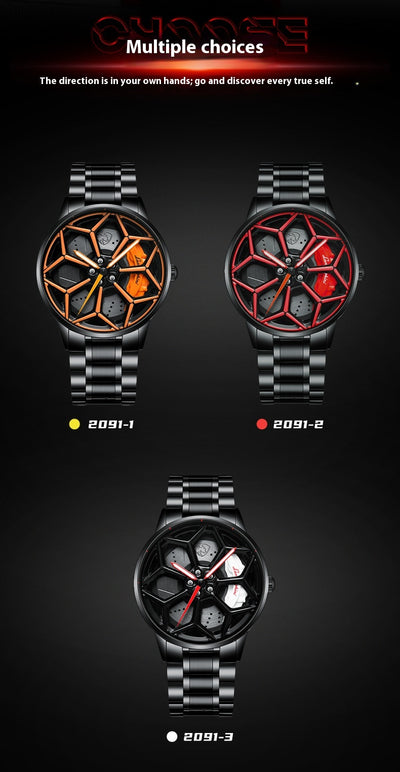 Reloj de Cuarzo Luminoso con Esfera Giratoria para Hombre - Image 11